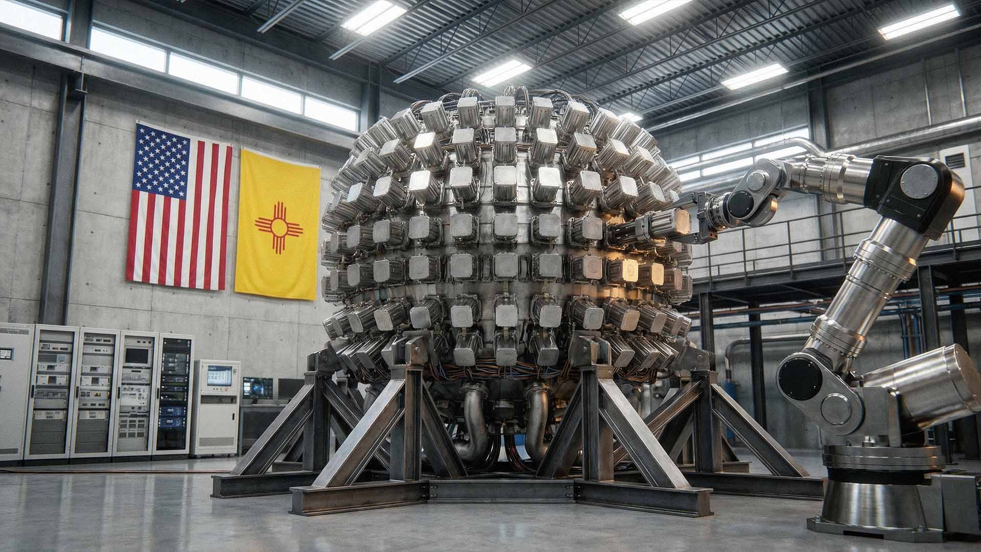 AI-directed visualization of an experimental PJMIF reactor.