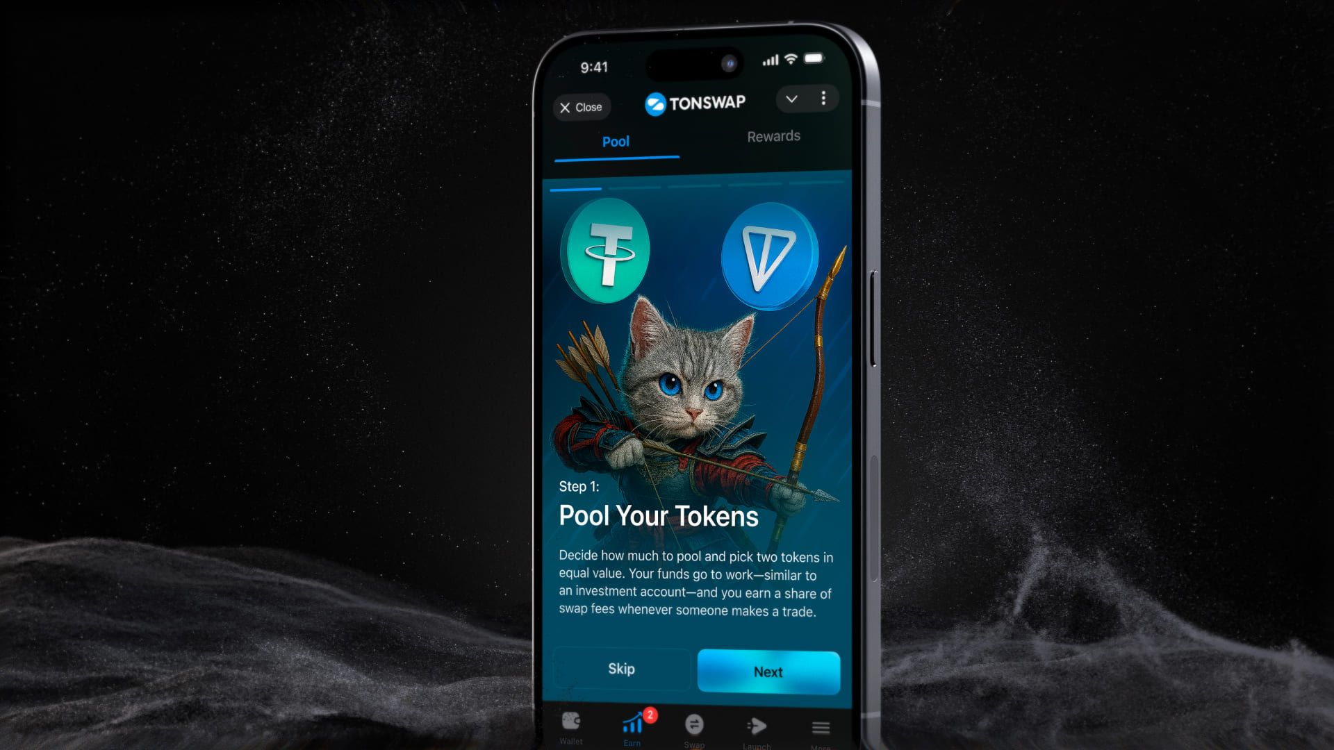 Tonswap Earn onboarding