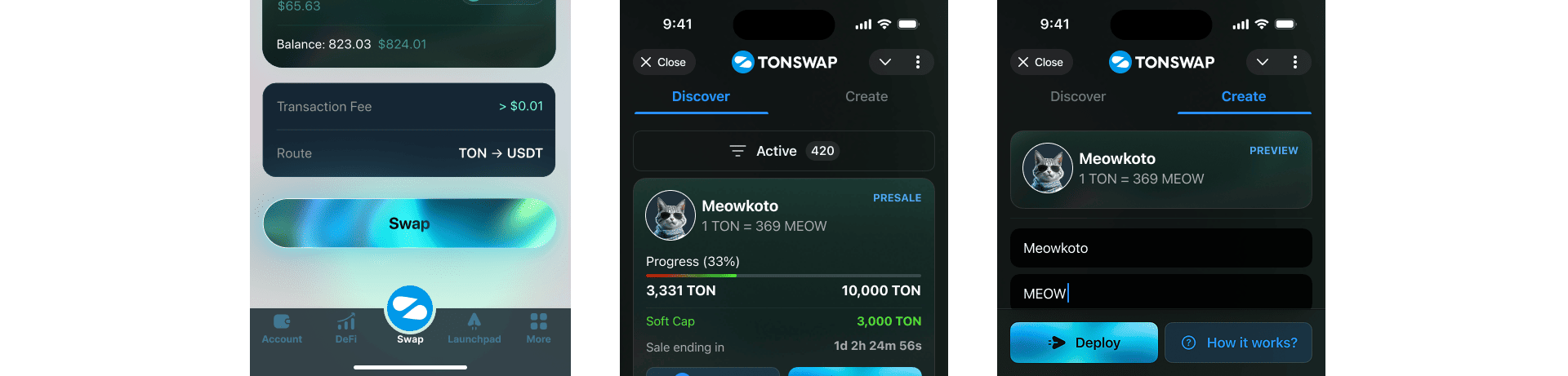 Tonswap UI/UX